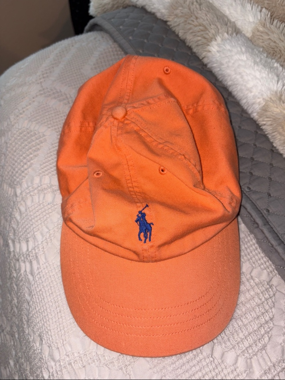 Ralph Lauren Orange Cap with Navy Polo Label